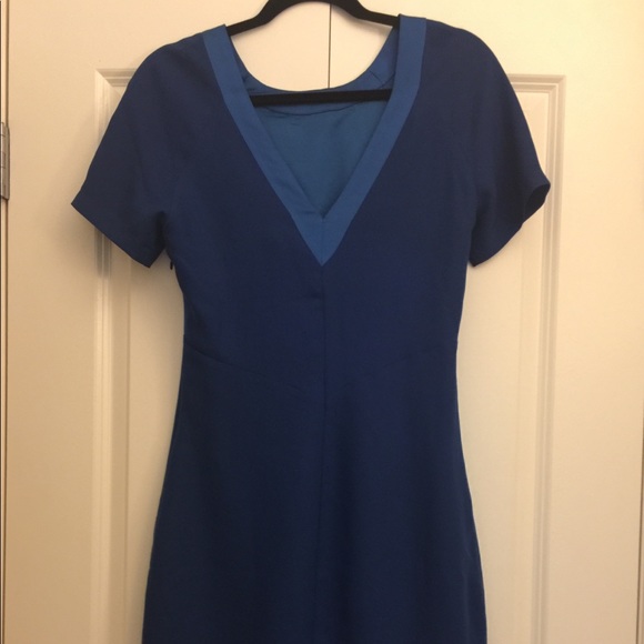 Y.A.S BLUE SHIFT DRESS WITH WOVEN TOP NEW - Picture 8 of 8